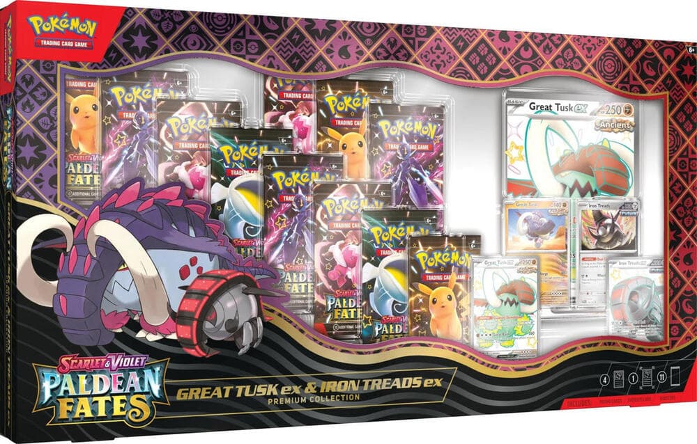 SV: Paldean Fates — Paldean Fates Great Tusk ex & Iron Treads ex Premium Collection